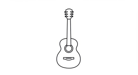 Guitar outline illustration on white background