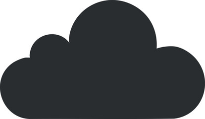 Dark cloud silhouette icon representing weather conditions and atmospheric elements