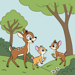 Fototapeta premium Cartoon Deer Family Images - Free Download.
