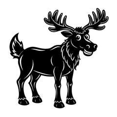 Moose vector silhouette Stock Vector.