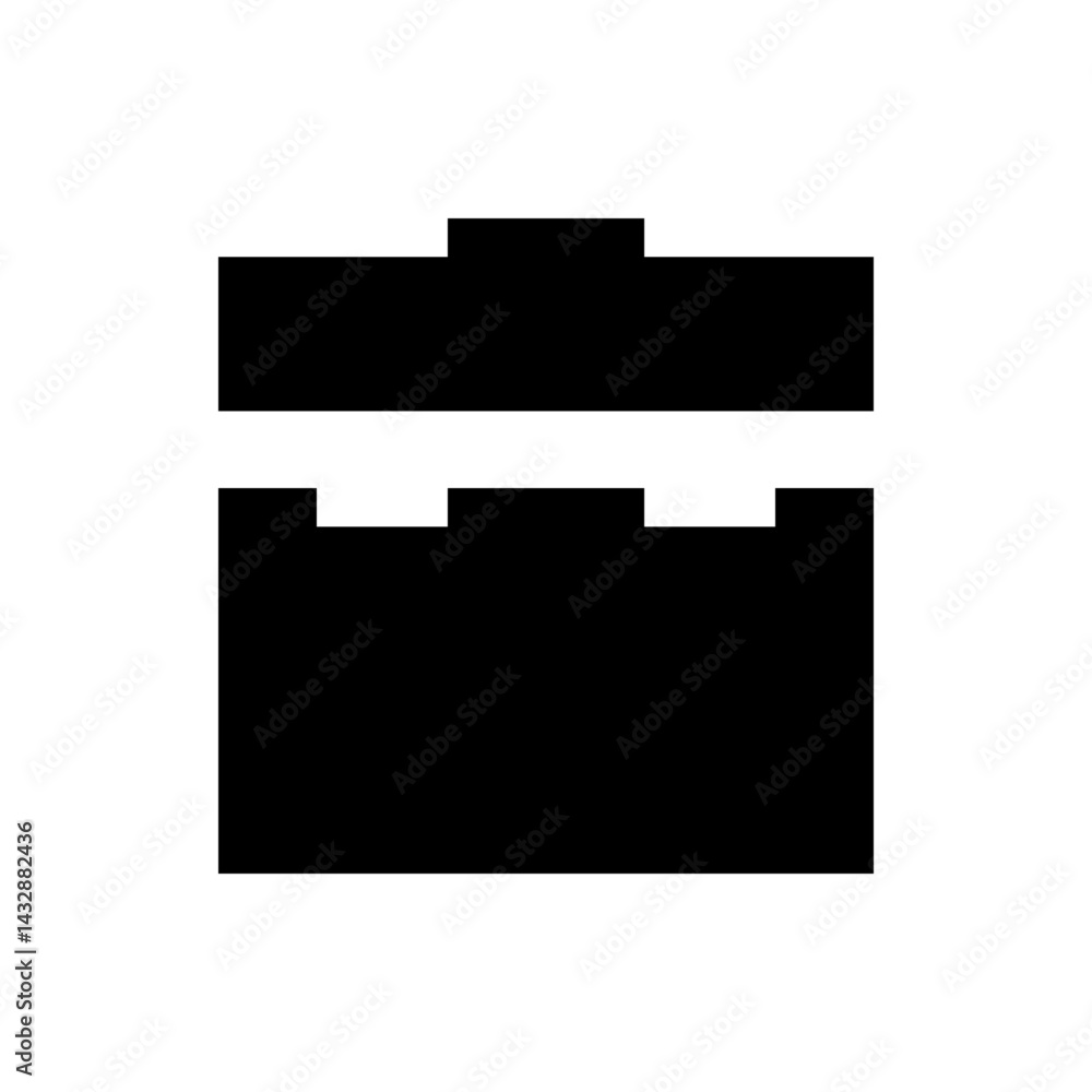 Poster black rectangular shape with a smaller rectangular shape above separated by a white line design imag