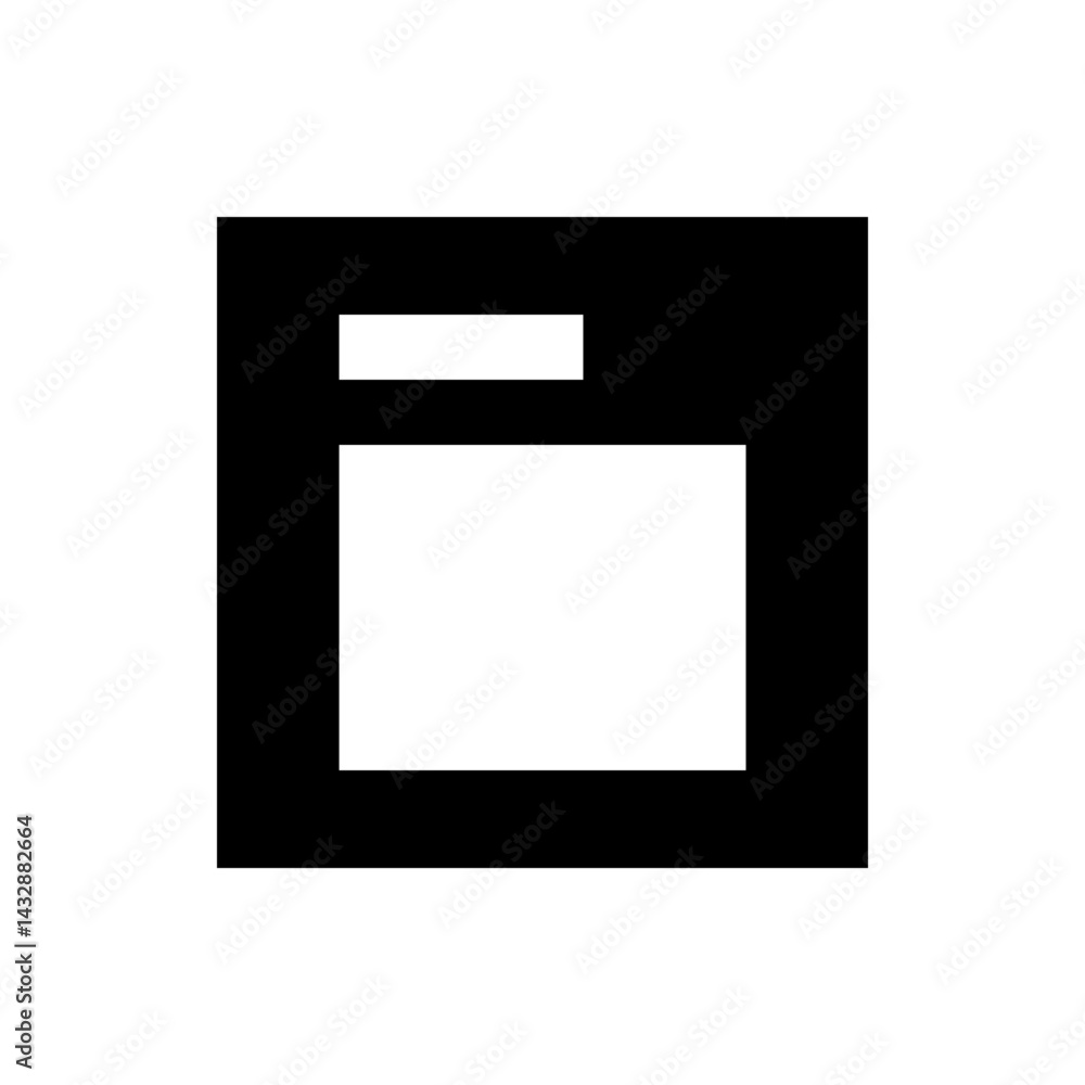 Poster Black rectangular frame with a smaller white rectangle inside on a white background visual design here