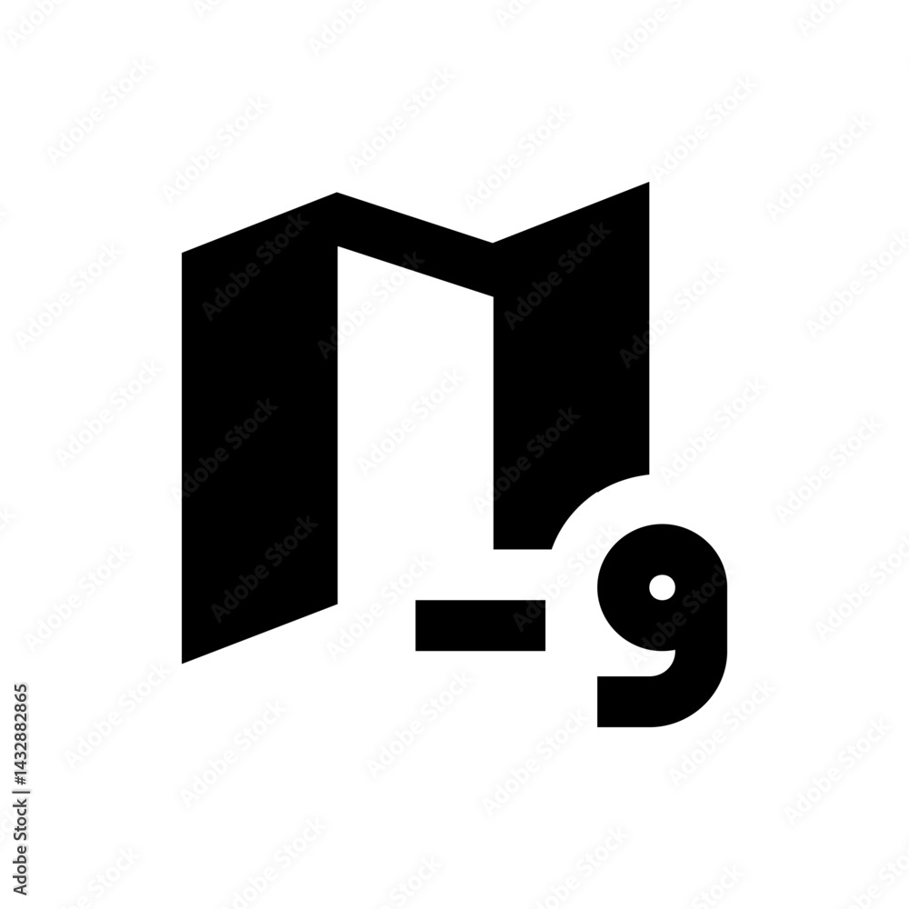 Poster illustration of a black folder icon with a number nine attached to the bottom right corner of the fo