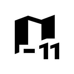 Abstract black and white geometric shapes creating a modern and minimalist design composition art work