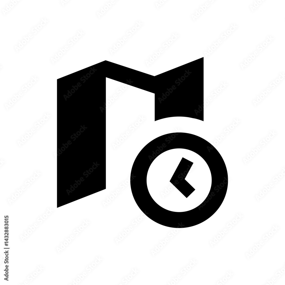 Poster a black folder icon with a clock icon showing a left arrow indicating time and file management proce