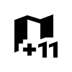 Abstract black and white geometric design featuring a cross and angled shapes creating a modern aesthetic look