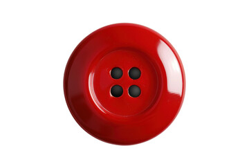 Red Sewing Button Accessory on White