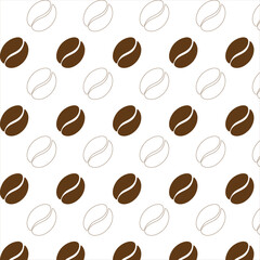 Coffee Bean Line Flat Pattern Design