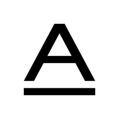 A bold black letter a with a thick underline sitting on a white background in a minimalist design style image