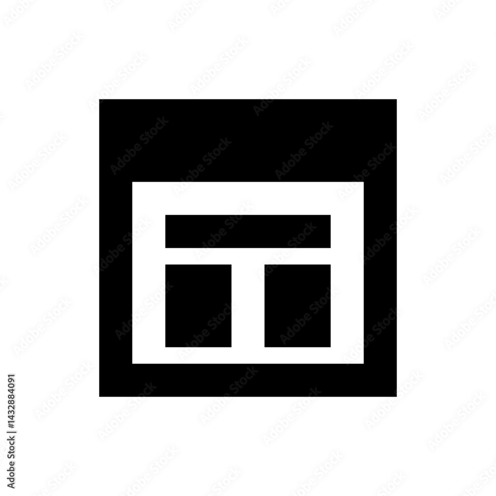 Poster white outline of a shape with a horizontal bar and two vertical bars on a black background design el