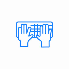 typing hands icon sign vector
