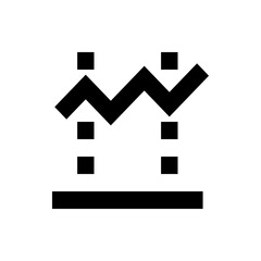 Illustration of a stylized black aquarius zodiac sign with a horizontal line at the bottom edge