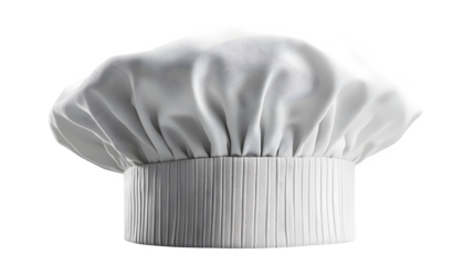 Classic chef's hat with pleated design, isolated on white background