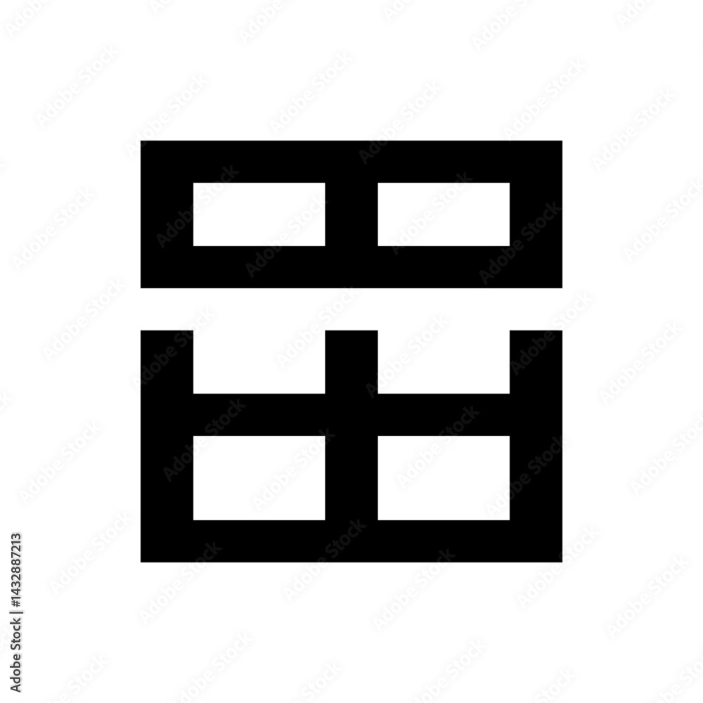 Poster a black and white abstract design featuring geometric shapes and a minimalist composition of rectang