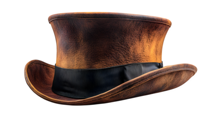 Classic magician's top hat, isolated and detailed on white background
