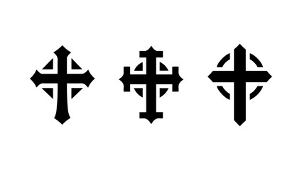 CHRISTIAN CROSS, DIRECTION CROSS, PLUS SIGN ICON VECTOR ILLUSTRATION