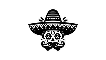 Cinco de mayo logo vector and skull design