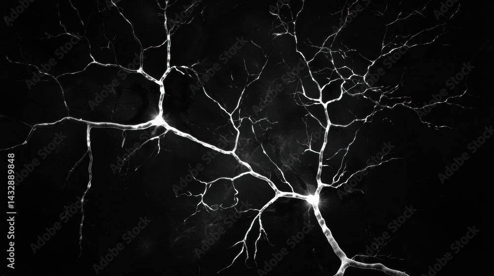 Poster a black and white image of a tree with many branches.