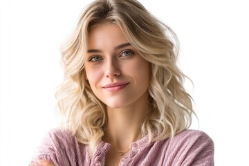 Naklejka premium Blond Woman Smiling Portrait