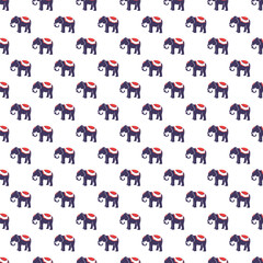 Royal Elephants Parade Seamless Pattern