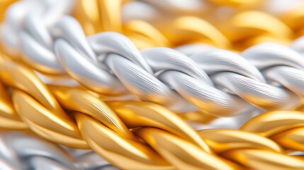 Close Up of Intertwined Gold and Silver Chains