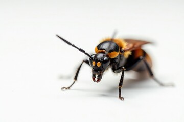 Fototapeta premium Close-up of a single insect on pure white background, fauna, wings