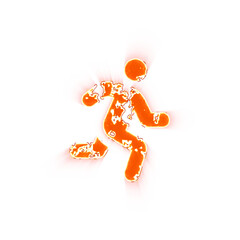 Burning icon running on transparent background. Looks like burnt paper