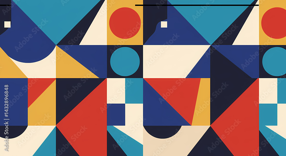 Poster abstract geometric pattern colorful shapes and modern design