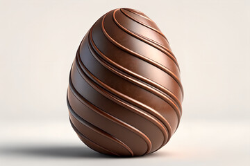 Luxury Swirled Chocolate Egg with Glossy Finish – Elegant Easter Treat