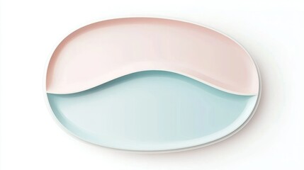A pastel-colored label with soft, rounded edges, conveying a calming effect.