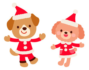 かわいいイヌのサンタクロース　クリスマス