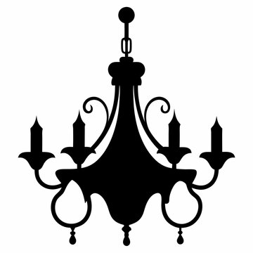 recommend clip art: black chandelier silhouette vector