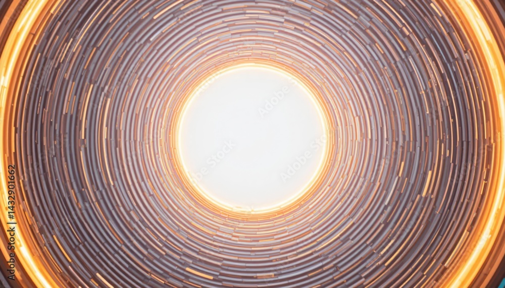 Poster dynamic circular motion of light around a central point abstract visualization digital art futuristi