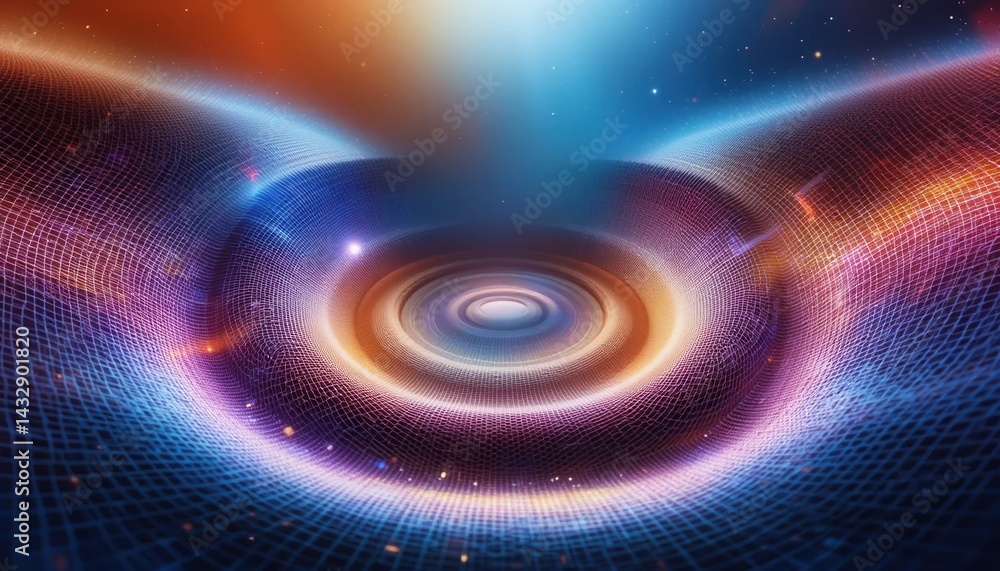 Poster dynamic light wave interaction digital realm abstract art virtual environment aerial view energy flo