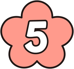 Cute Flower Shape Number 5

