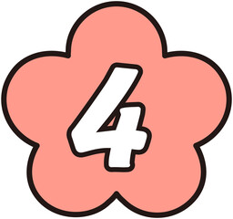 Obraz premium Cute Flower Shape Number 4