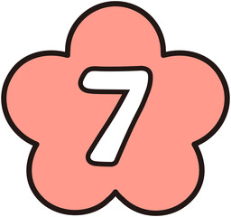 Cute Flower Shape Number 7

