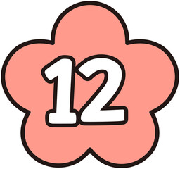 Cute Flower Shape Number 12

