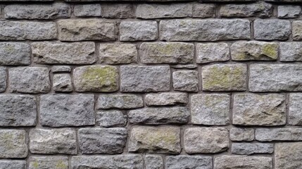 Fototapeta premium Gray stone wall, regularly laid in a rectangle pattern.