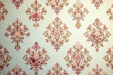 Subtle floral damask wallpaper with faded elegance , floral, damask patterns