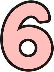 Cute Pink Number 6

