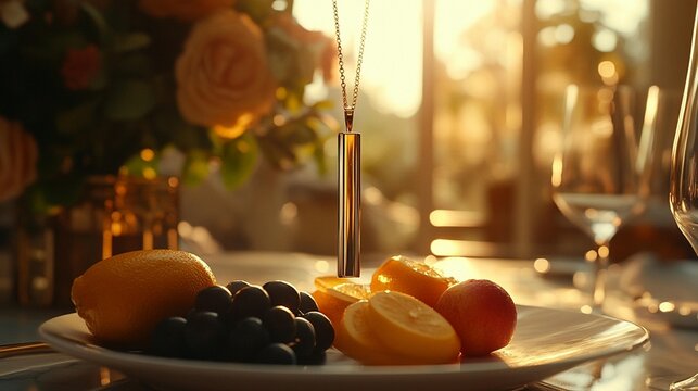 Warm golden food photography gourmet dessert appetizer culinary image