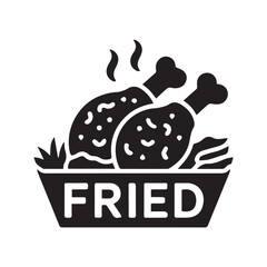Isolated Fried Chicken Icon in Vector Black Style