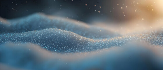 Abstract digital landscape of softly rippling, granular mounds