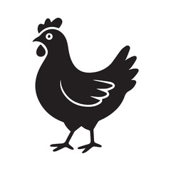 Vector Icon of Fried Chicken Black and White
