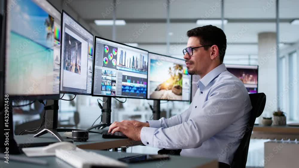 Poster Graphic Web Designer Using Design Software