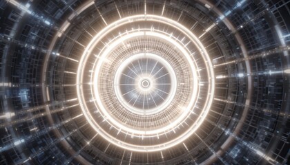 Dynamic light patterns creating a futuristic energy sphere digital realm abstract visualization technology aerial perspective conceptual art