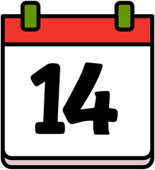 Cute Calendar Date fourteenth 14th 