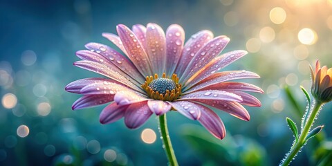 A delicate flower with intricate petals unfolding its beauty in the morning dew , nature, flowers
