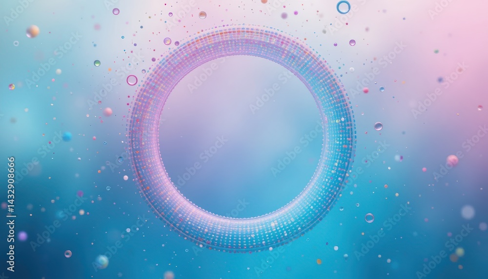 Poster dynamic abstract animation of floating particles in a vivid gradient background digital art modern a